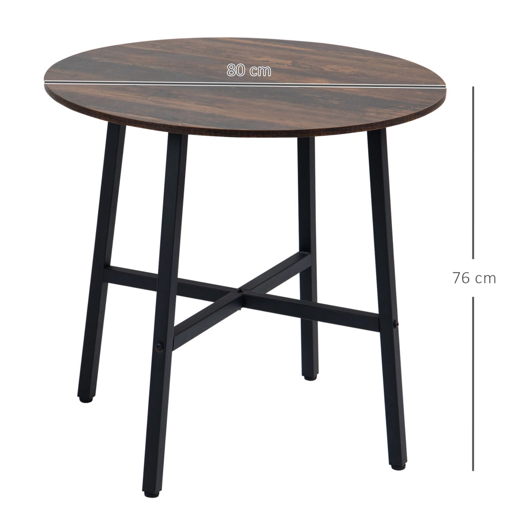 Tavolo da pranzo rotondo ¨C Xylo ¨C legno effetto rustico ¦µ80x76 cm marrone