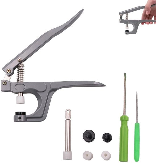 Set di pulsanti per abbigliamento - Funzione di stans - Maniglia ergonomico - Set di pulsanti professionale