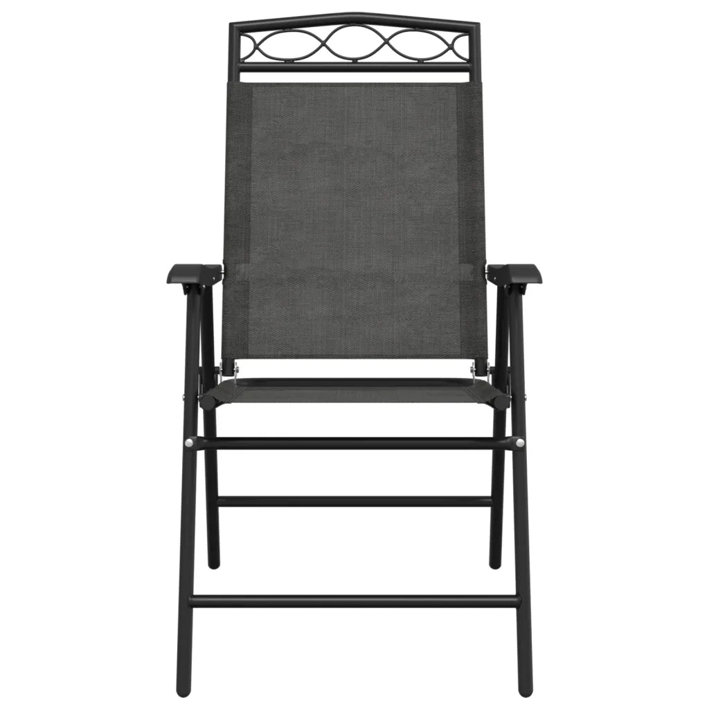 Sedie Giardino Pieghevoli 4 pz | Sedie da Esterno Grigio M¨¦lange Acciaio Textilene