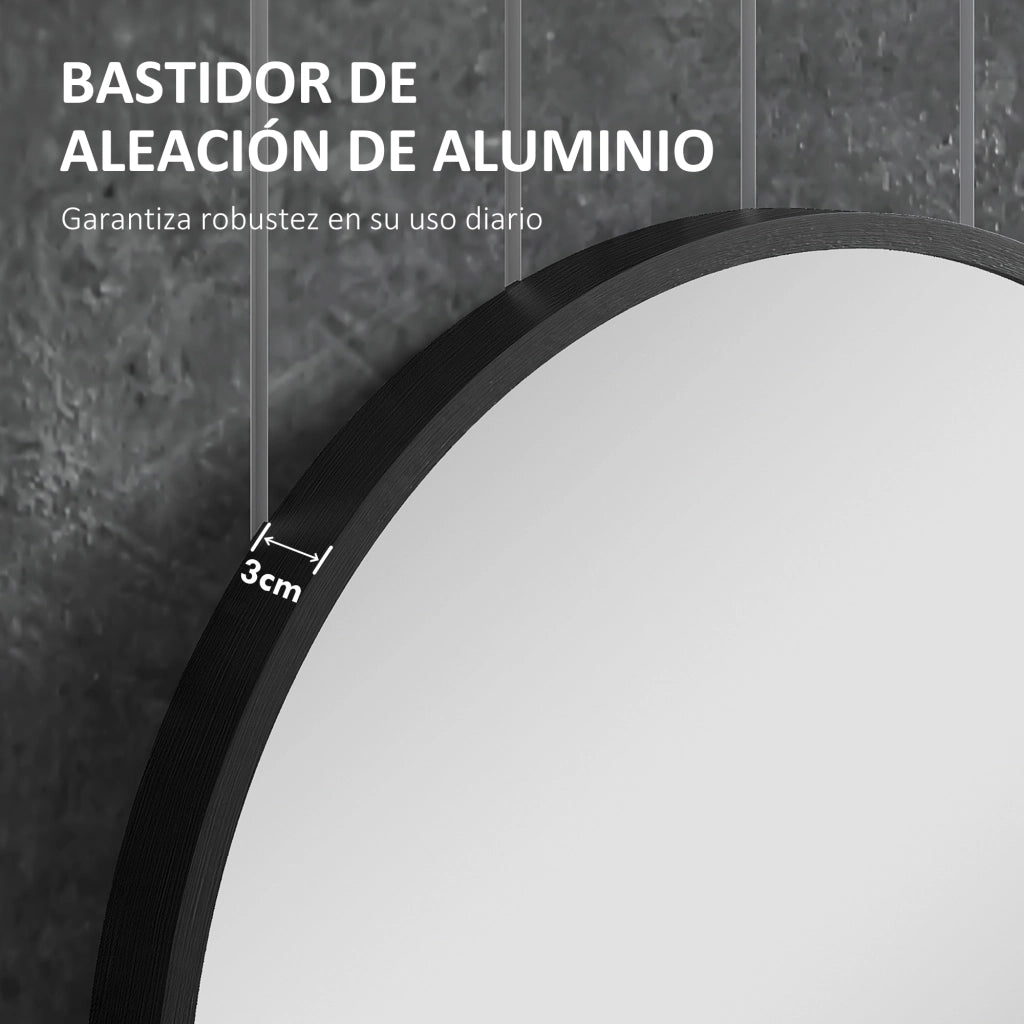 Specchio da bagno ovale con cornice alluminio ¨C Minimal ¨C 40x70 cm nero