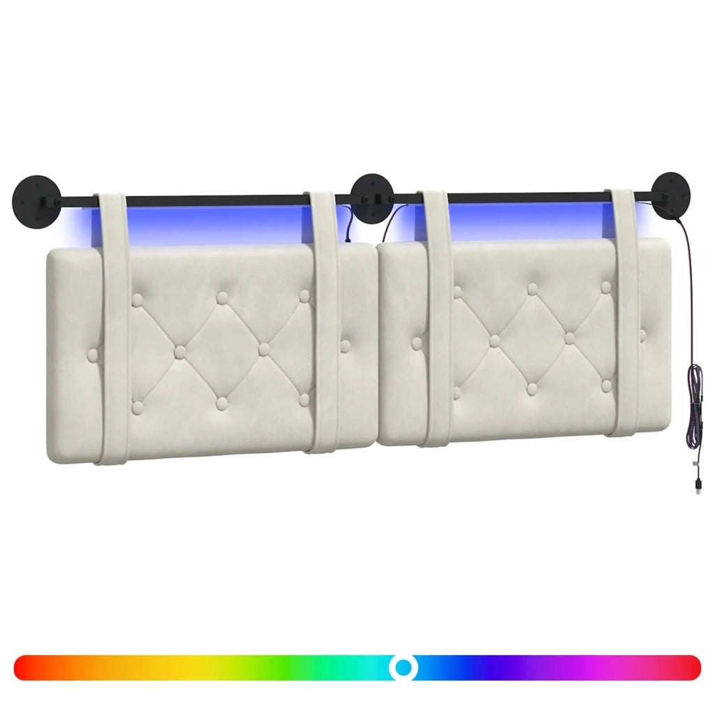 Testiera sospesa Con luce LED Crema Velluto 3424173