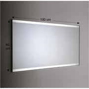 Specchio da Parete Retroilluminato a LED Rettangolare 100X60 cm spessore 4 mm Cornice Alluminio