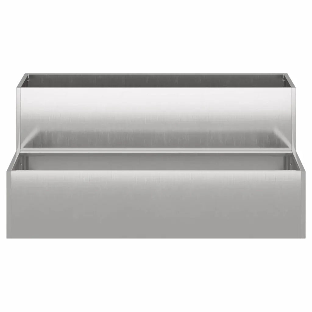 Fioriere | Cassetta per fiori | Vaso da giardino Argento 100 x 60 x 45 cm Acciaio inossidabile