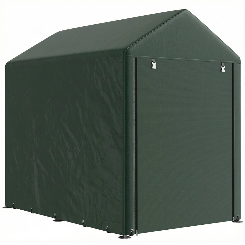 Capanna da giardino per biciclette con 2 camere ¨C zephmum ¨C Verde 120x180x165 cm