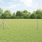 Recinzione con Posto Argento 0,8 x 25 m Acciaio e PVC 3350510