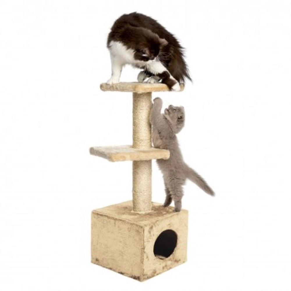 Trade Shop - Cuccia Con Tiragraffi Per Gatti Gatto Con Colonna In Sisal E Due Ripiani -