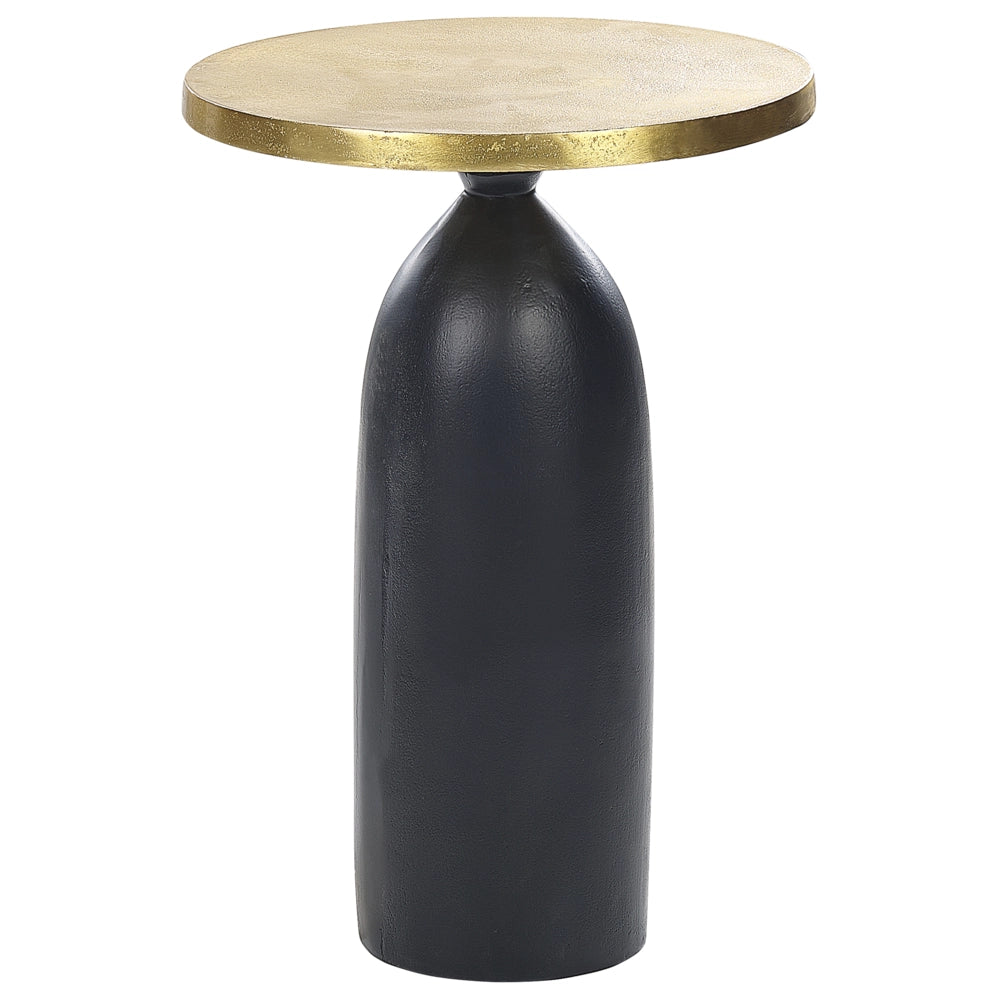 Tavolino in metallo oro e nero 36 cm fatto a mano forma geometrica stile moderno soggiorno camera da letto