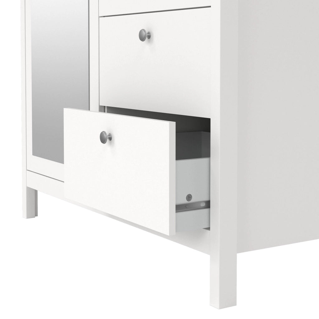 Guardaroba 2 ante Lagertha, Mobile camera da letto, Cabina armadio portabiti, Armadio appendiabiti, 102x58 h199 cm, Bianco