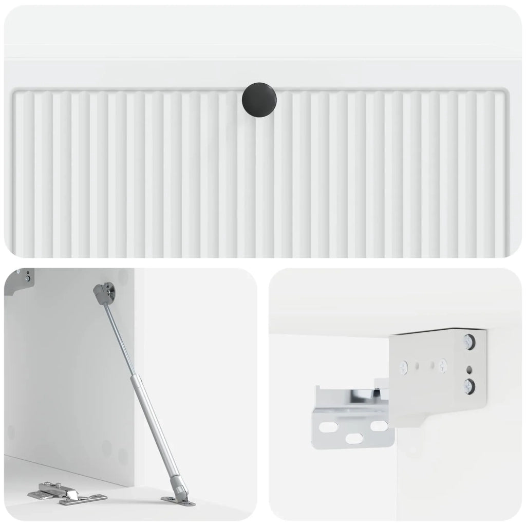 Mobile Porta TV da Muro-Credenza per TV sospesa Bianco 98 x 31 x 30 cm 605062