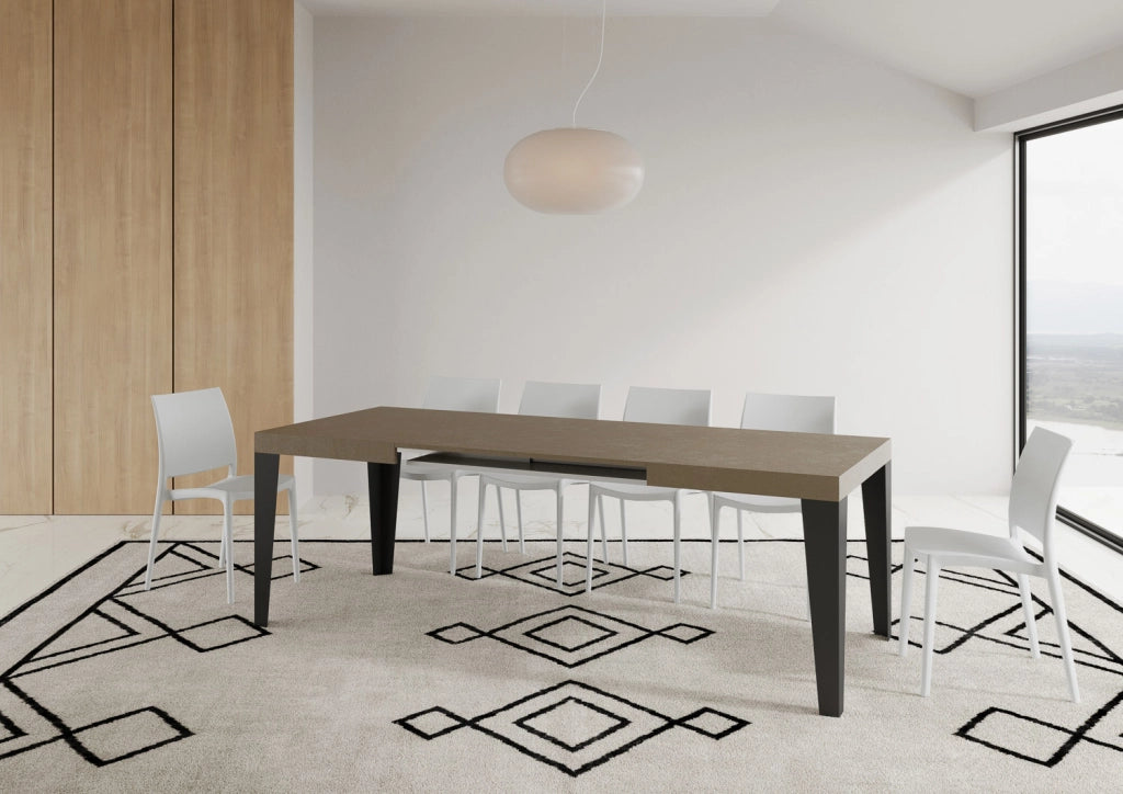 Tavolo allungabile 80x160/244 cm Flaris tortora telaio Antracite