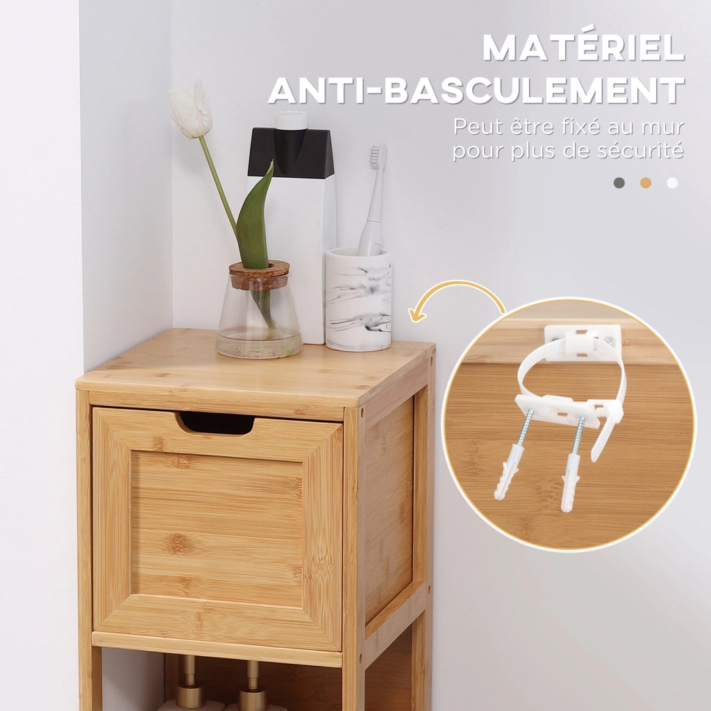 Mobile colonna per bagno con 2 cassetti e ripiano ¨C Minimal ¨C 30x30x90 cm