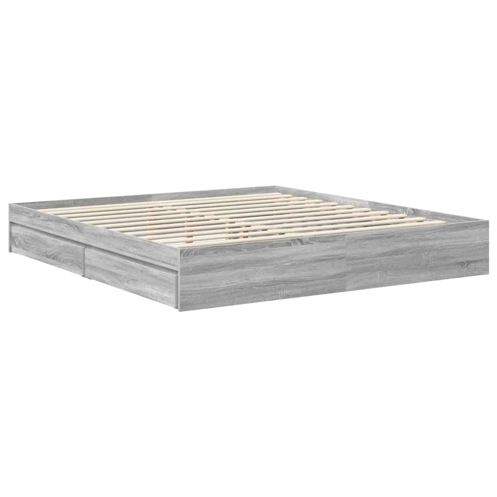 Letto con Contenitore con testiera-Struttura Letto con contenitore Grigio Sonoma 180 x 200 cm 441535