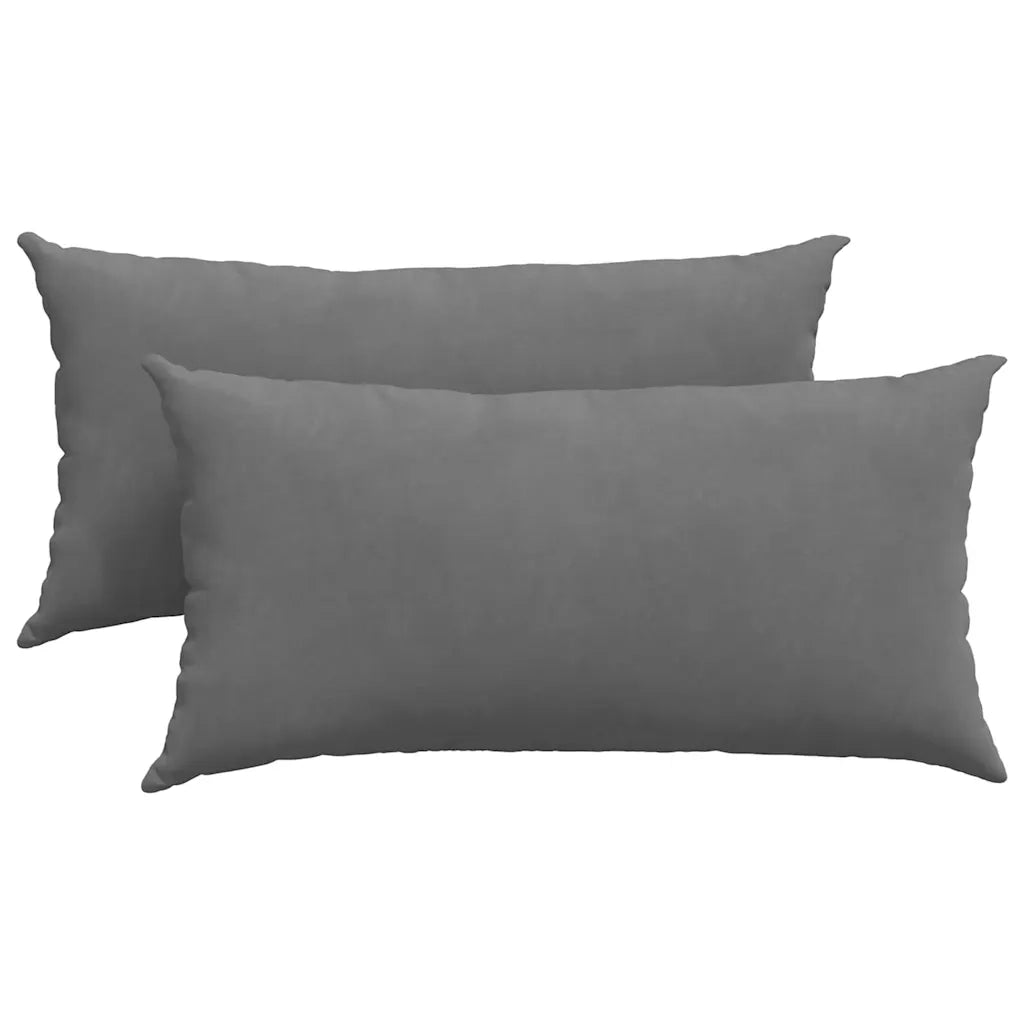 Cuscini da Divano 2 pz-Set di 2 Cuscini per Sofa Grigio scuro 80 x 40 cm Tessuto 505271