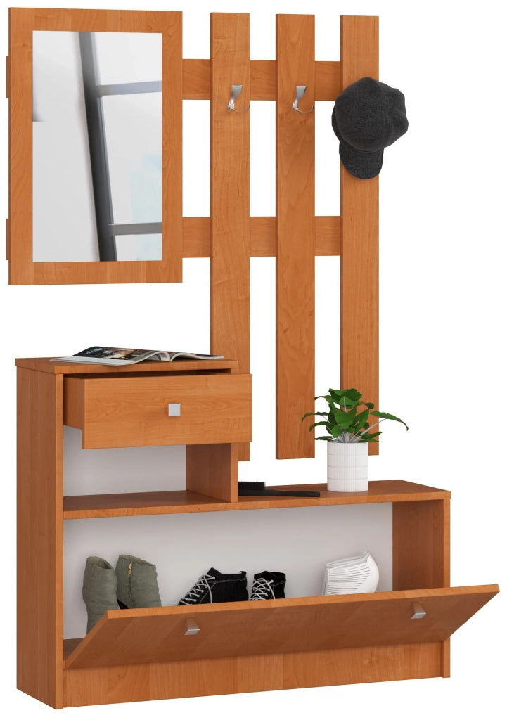 Scarpiera con appendiabiti AKORD Ontano 90 cm 1 anta 1 cassetto 90x25x170 cm