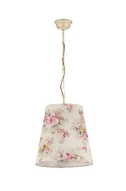 Lampada a sospensione vintage ecru fiori E27 Jupiter SARA
