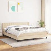Giroletto a Molle con Materasso Crema 180x200 cm in Tessuto 3130054
