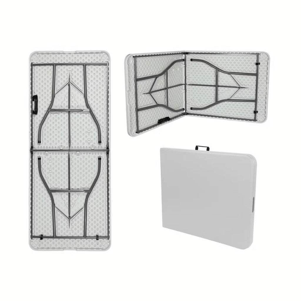 Tavolo Pieghevole Rettangolare in Resina 180x74x74cm Tavolo Multiuso da Esterno, Campeggio, Eventi, Esterno, Interno