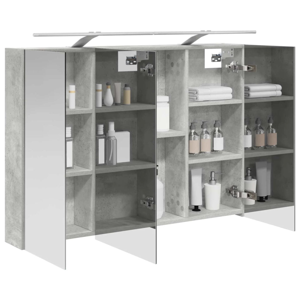 Mobiletto per specchio da bagno con lo scaffale Grigio cemento 889130