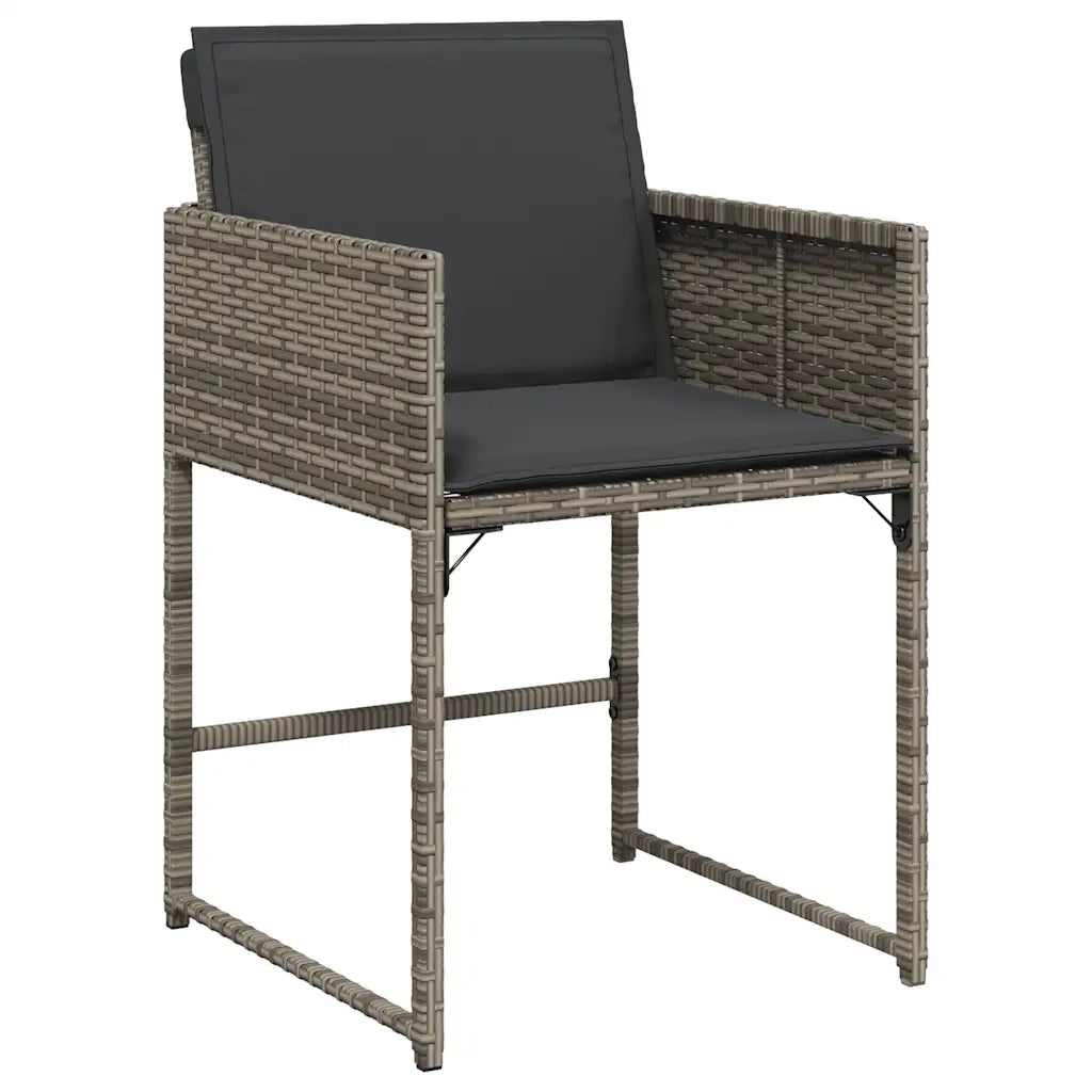 Set da Pranzo da Giardino 17pz con Cuscini Grigio in Polyrattan 3278131