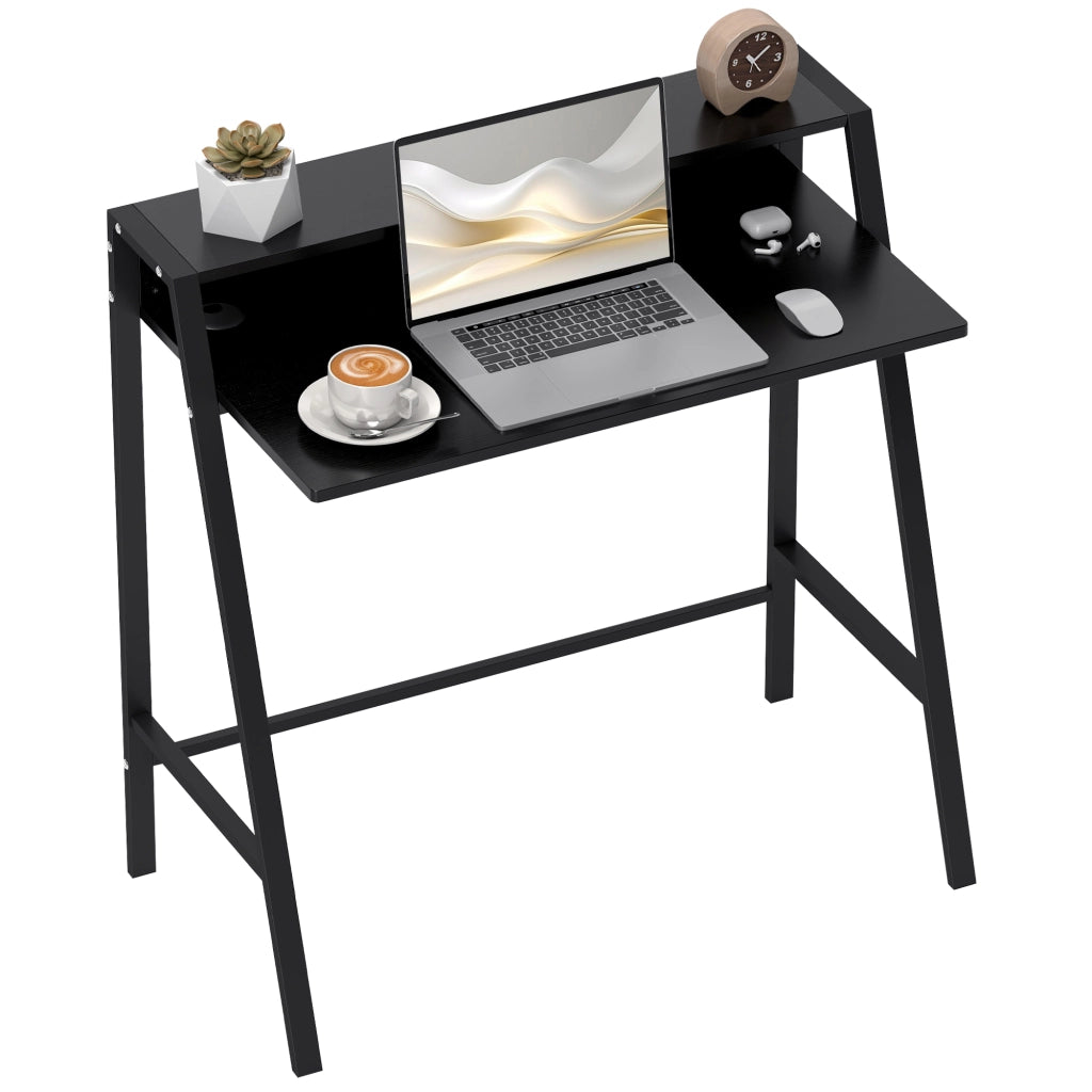 Scrivania per Computer con Cassetti e Gestione Cavi ¨C Minimal ¨C 84x45x85 cm, Nero