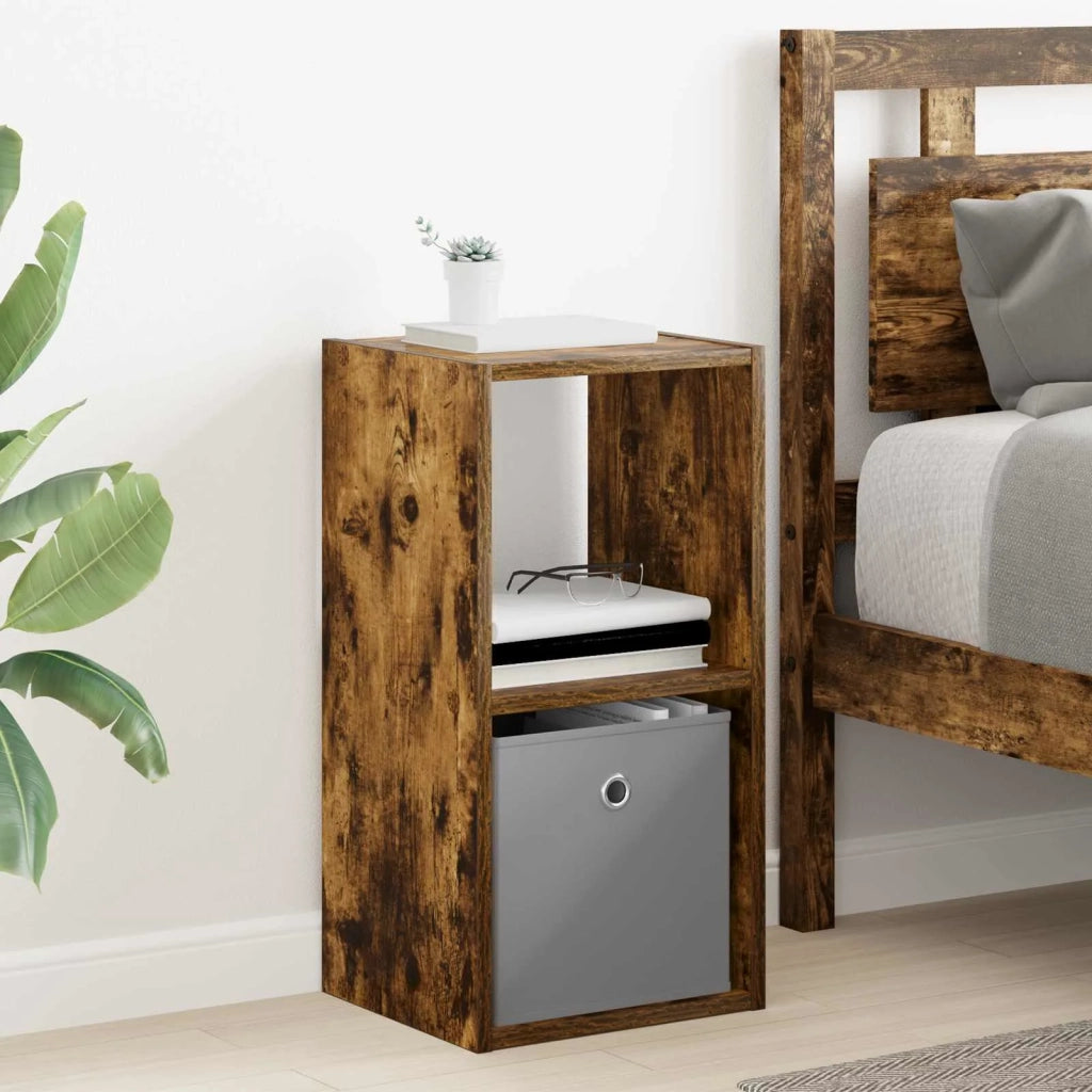 Comodino con cassetto 2 pcs Rovere fumé 30,5 x 27 x 59,5 cm 8000621