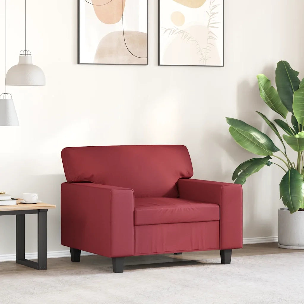Poltrona Rosso Vino 60 cm in Similpelle 359410