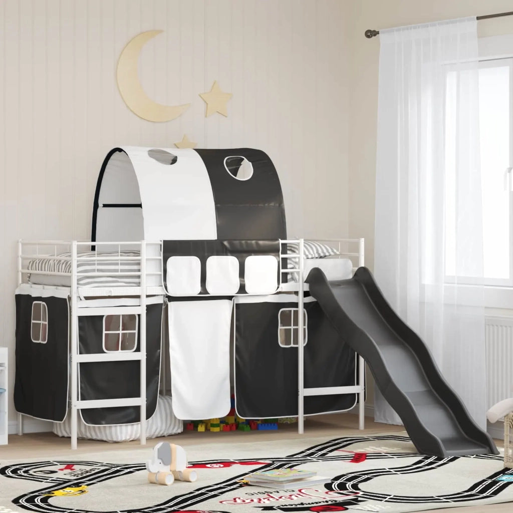 Struttura del letto loft per bambini Bianco e Nero 75 x 190 cm 42020850