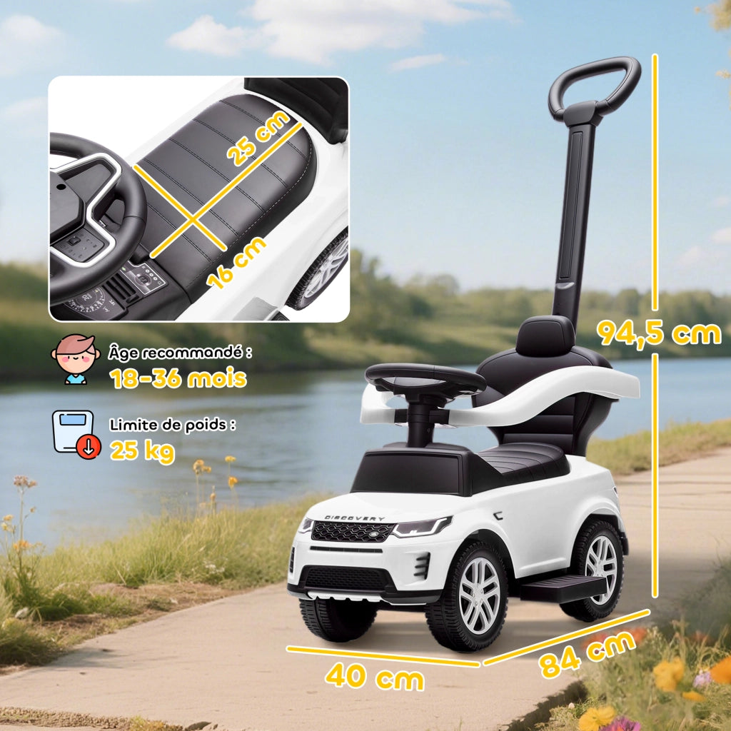 Cavalcabile Land Rover Discovery ¨C Xylo ¨C Bianco con Maniglia Rimovibile 84x40x94,5cm