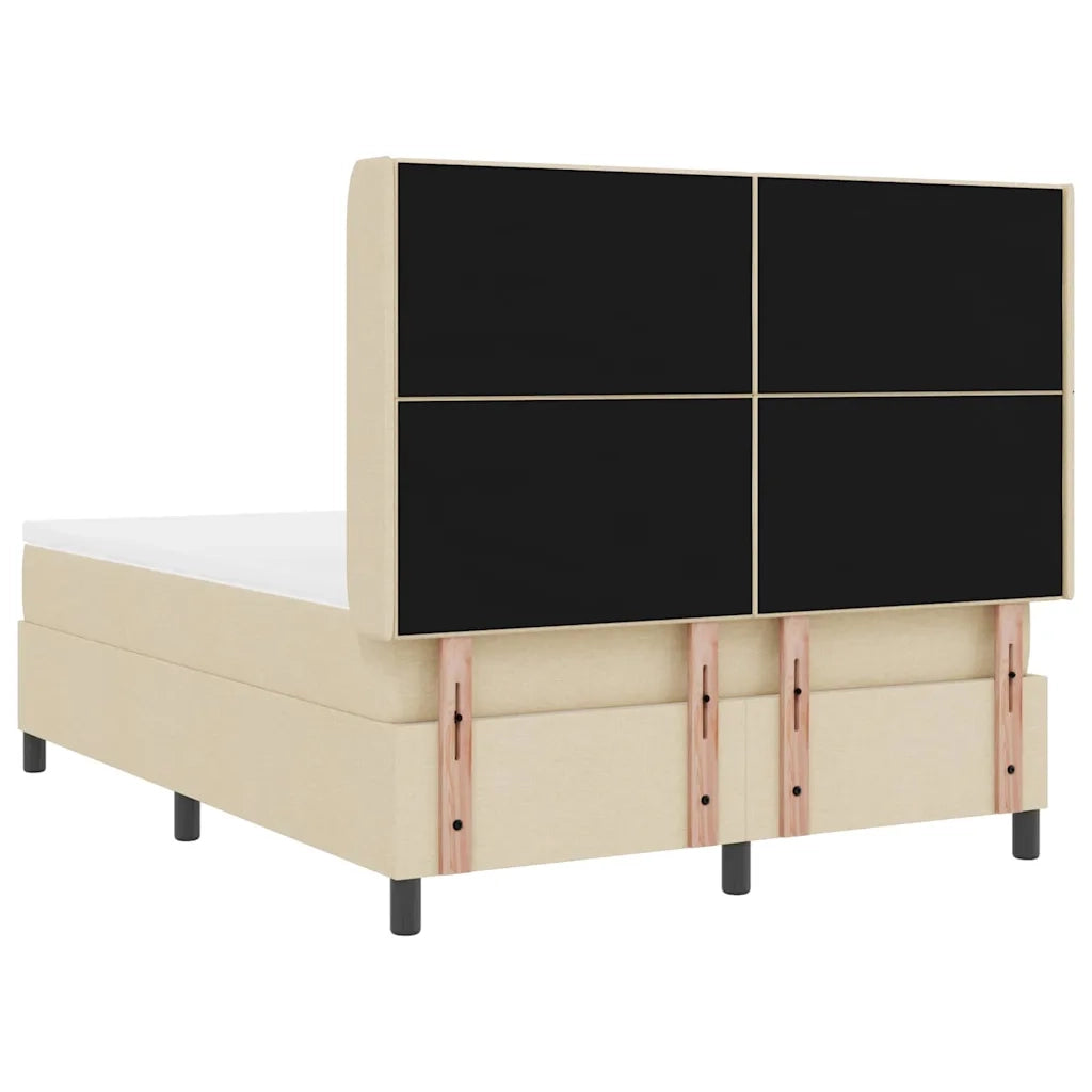 Letto a molle con materasso Crema 190 x 140 cm Tessuto 3341642