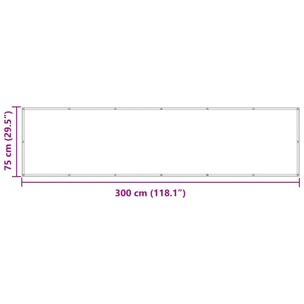 Schermo da balcone-Pannello per balcone 75 x 300 cm Oxford alu rivestito in PU