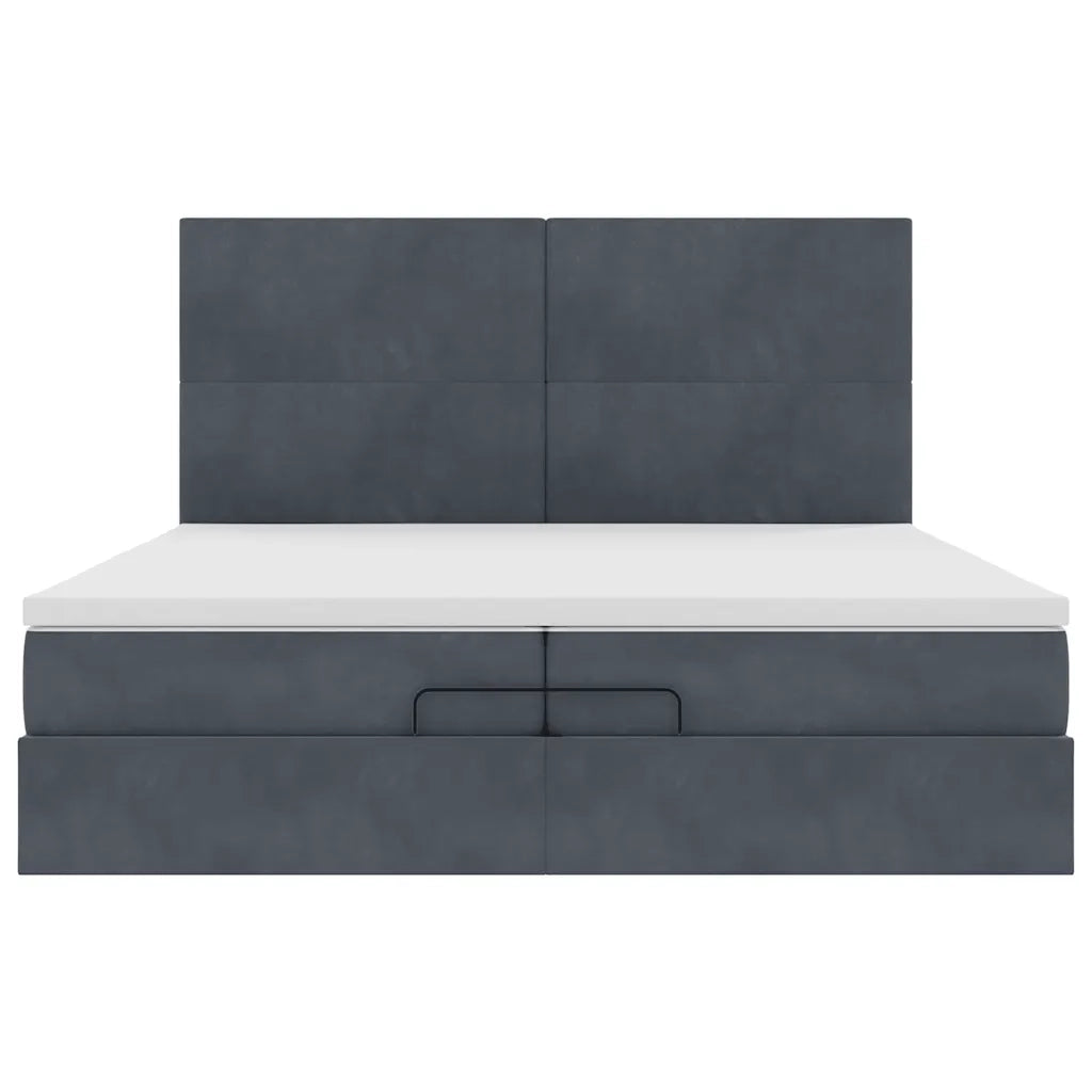 Struttura Letto Pouf con Materassi 200x200 cm Velluto 3314271