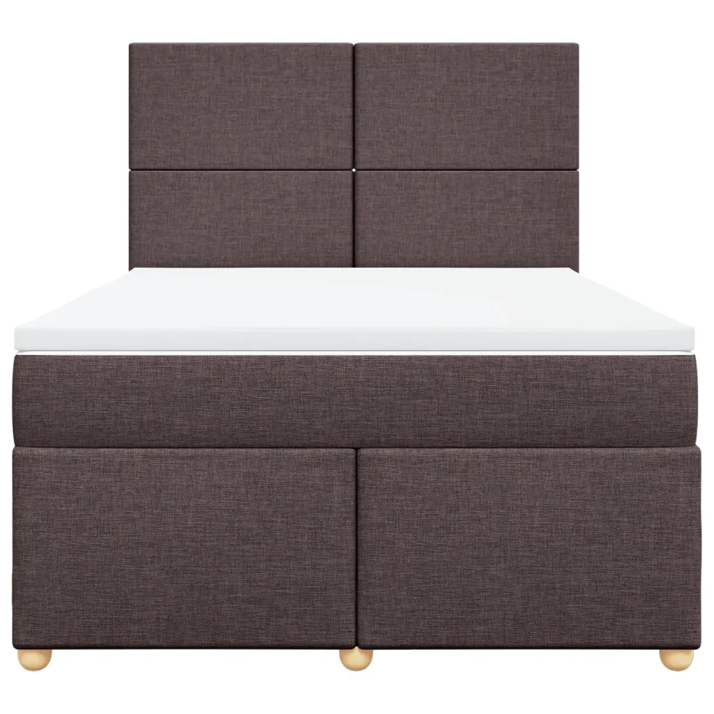 Giroletto a Molle con Materasso Marrone Scuro 140x190cm Tessuto 3293571