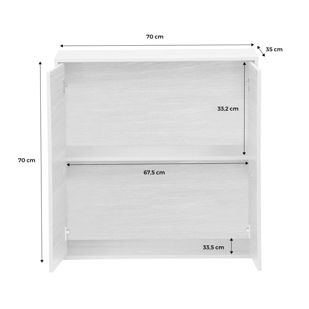 Modulo di stoccaggio con 2 ante, 70cm, bianco