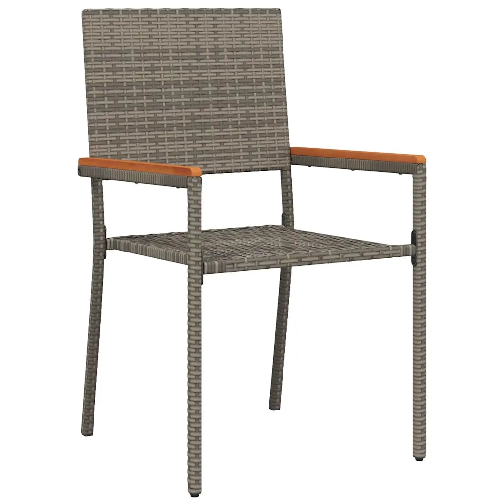 Set da Pranzo per Giardino 5 pcs Grigio polyrattan