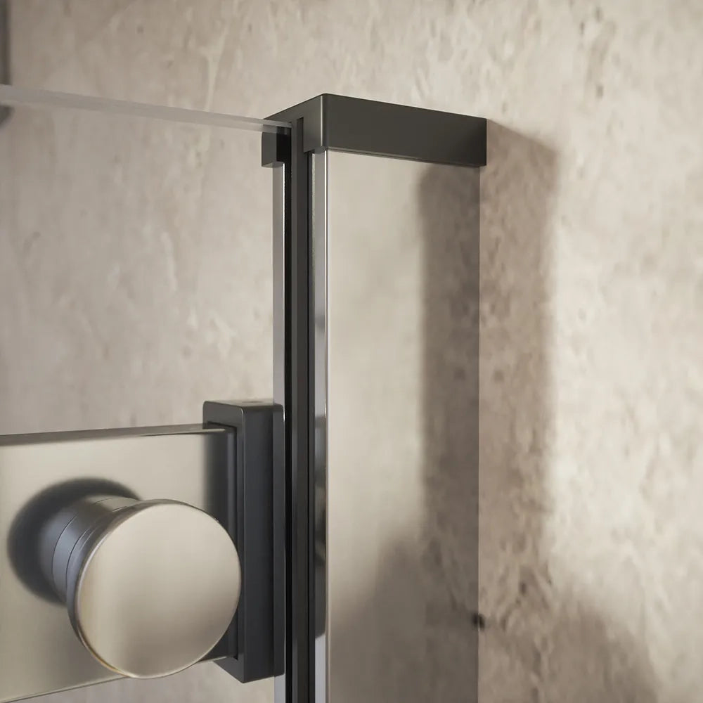 Box doccia angolare 70x70cm due ante scorrevoli  vetro 8mm trasparente profili cromati h195 | Creta