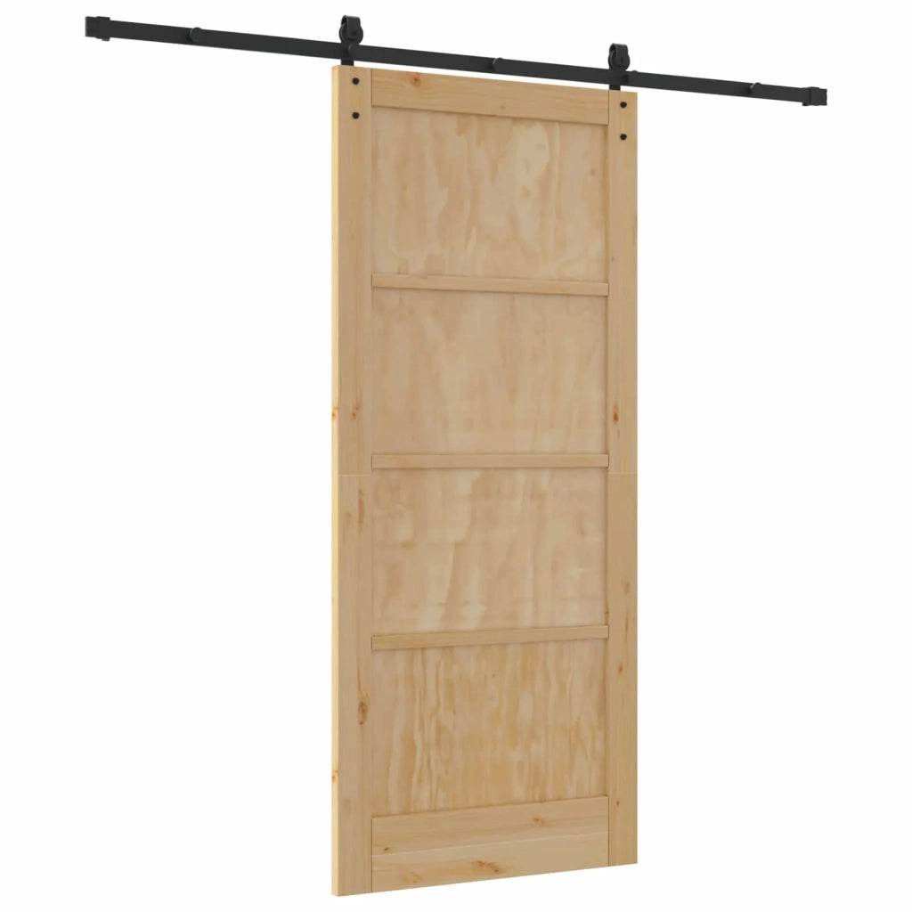 Porta scorrevole Naturale 86 x 198,5 cm Legno Massello di Pino 3445447