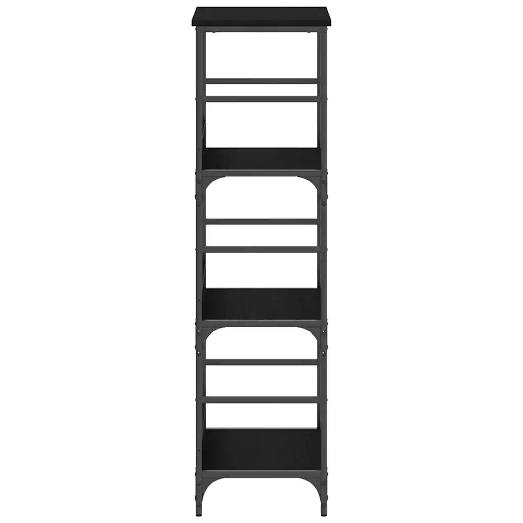 Libreria-Scaffale per Libri-Mobile di Stoccaggio Rovere Nero 50 x 33 x 117,5 cm Legno multistrato