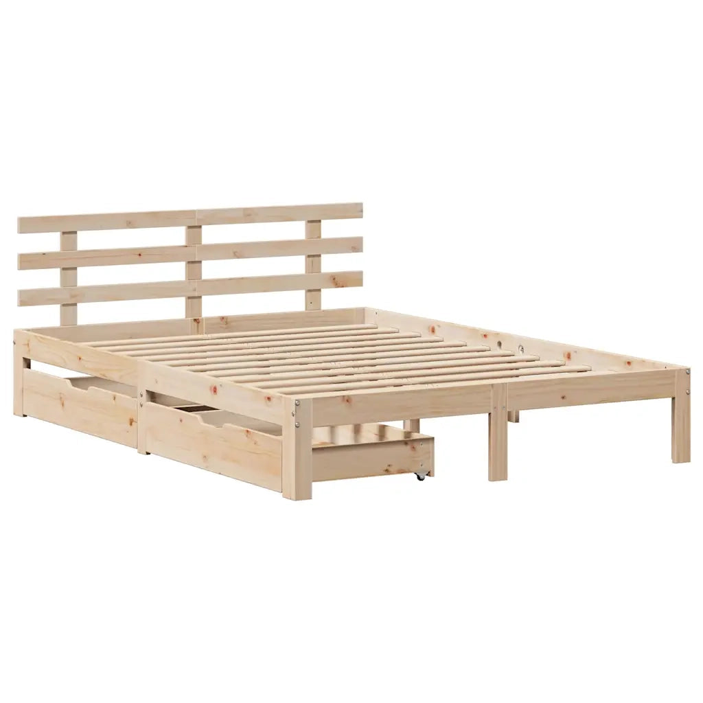 Giroletto con Cassetti 120x190 cm in Legno Massello di Pino