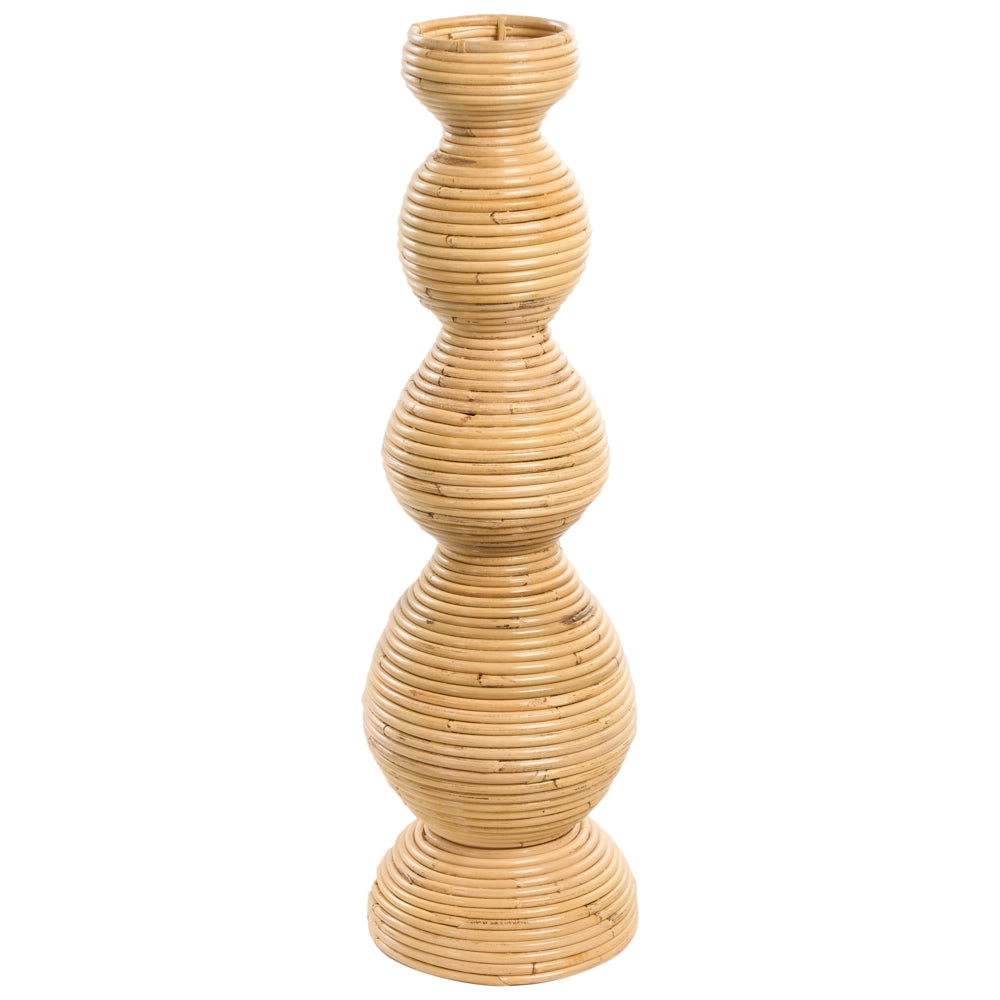 Vaso decorativo in rattan naturale intrecciato, 70 cm, arredamento per la casa in stile boho-rustico, per interni ed esterni