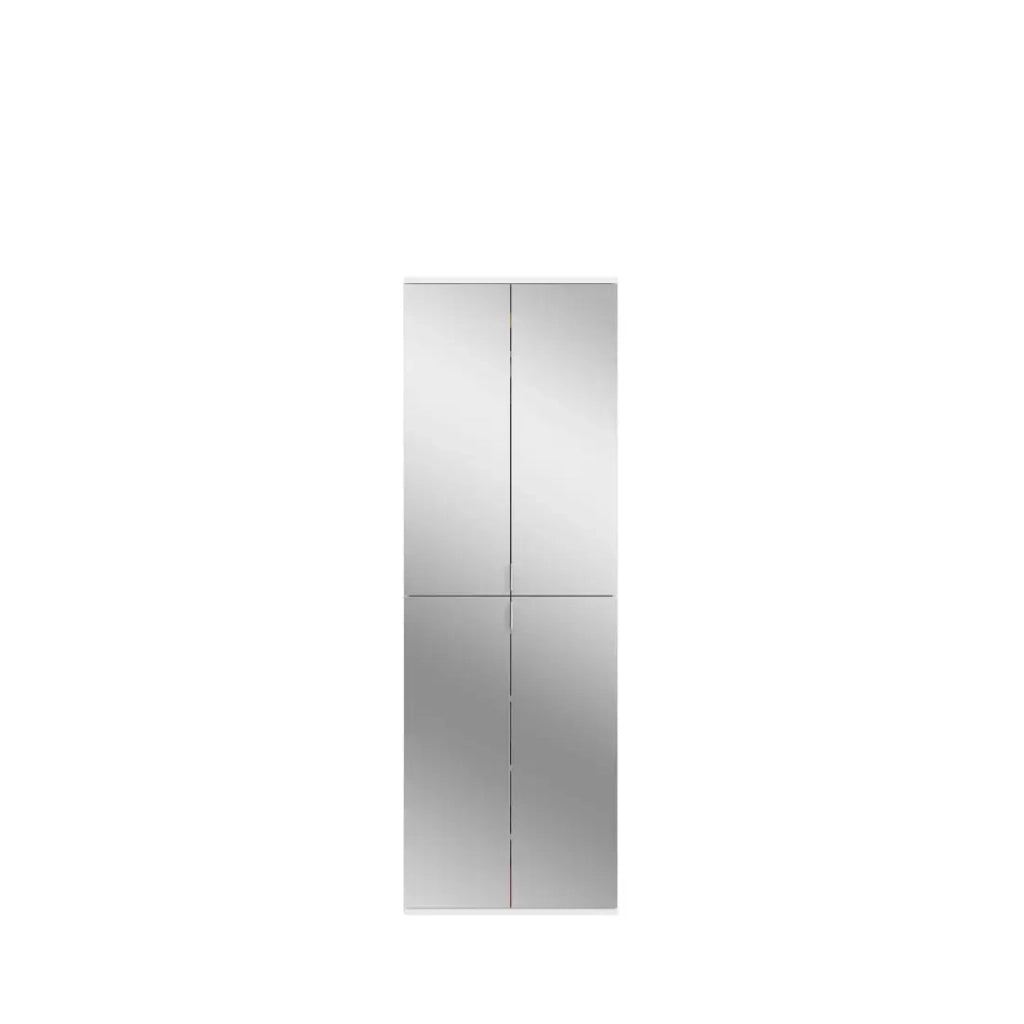 Armadio 16 porte BODITE – 8 porte con specchi – Bianco laccato