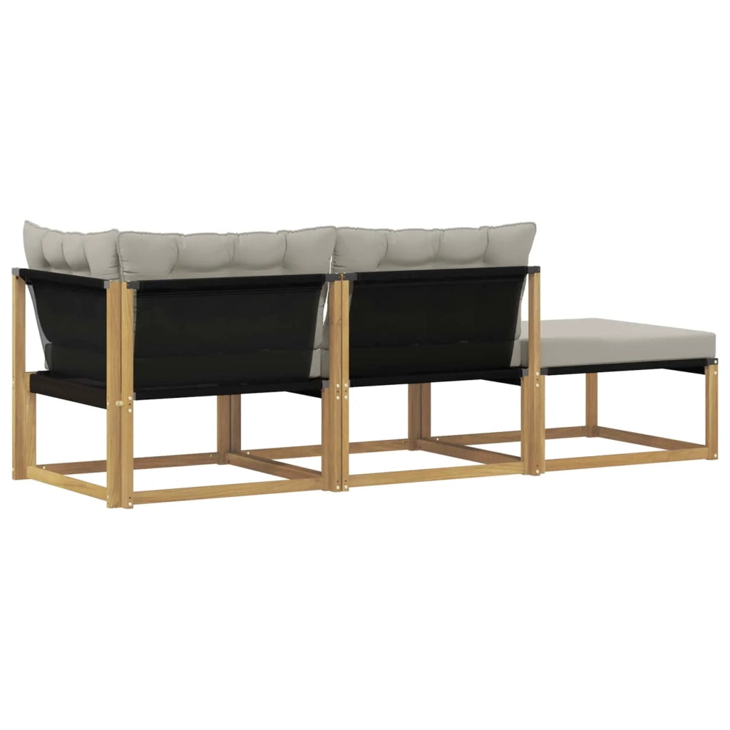 Set di divani da esterno con cuscino Bianco e Grigio Chiaro 901658