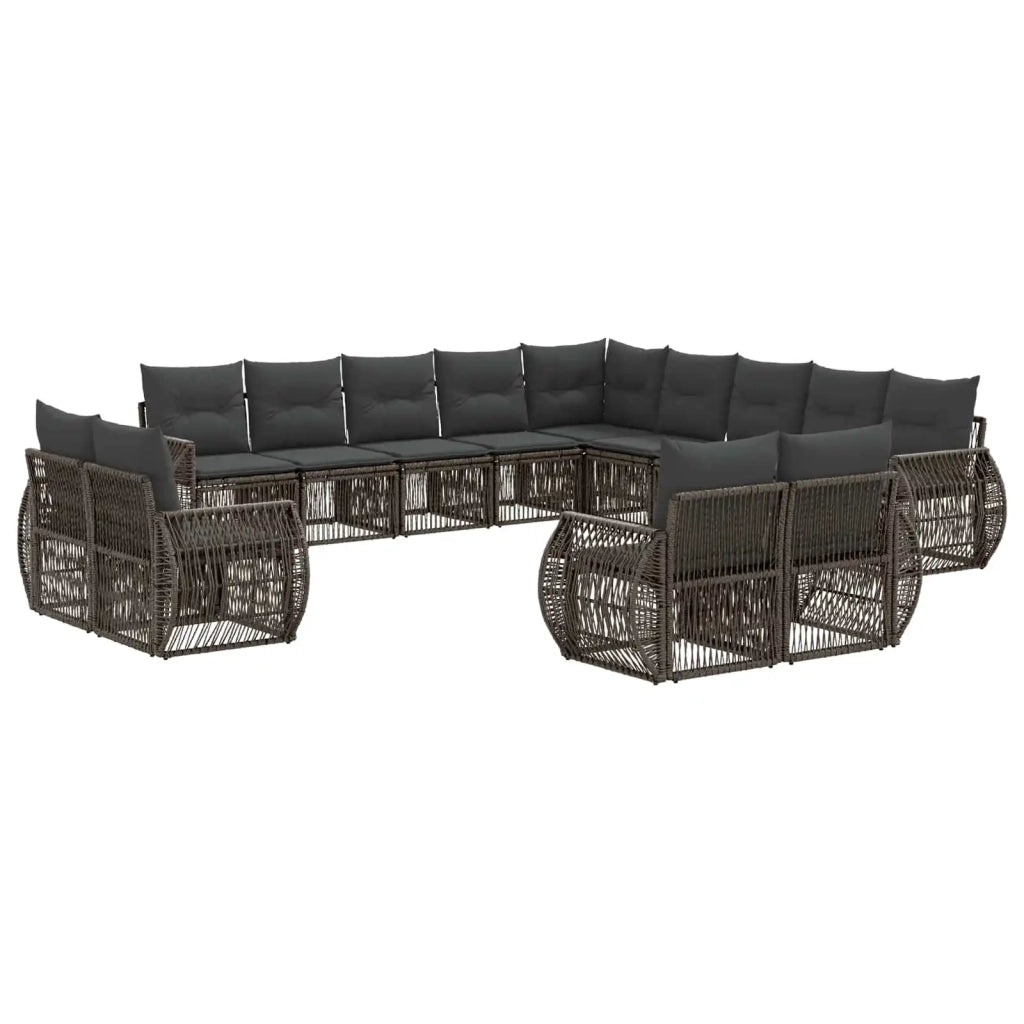 Set Divano da Giardino 13 pz Grigio e Grigio Scuro polyrattan 3435599