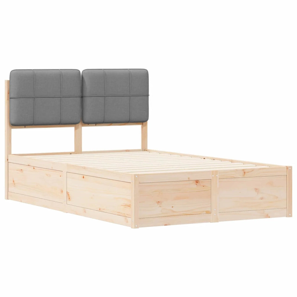 Letto con Testiera Rivestita Grigio chiaro 120 x 200 cm 3405537