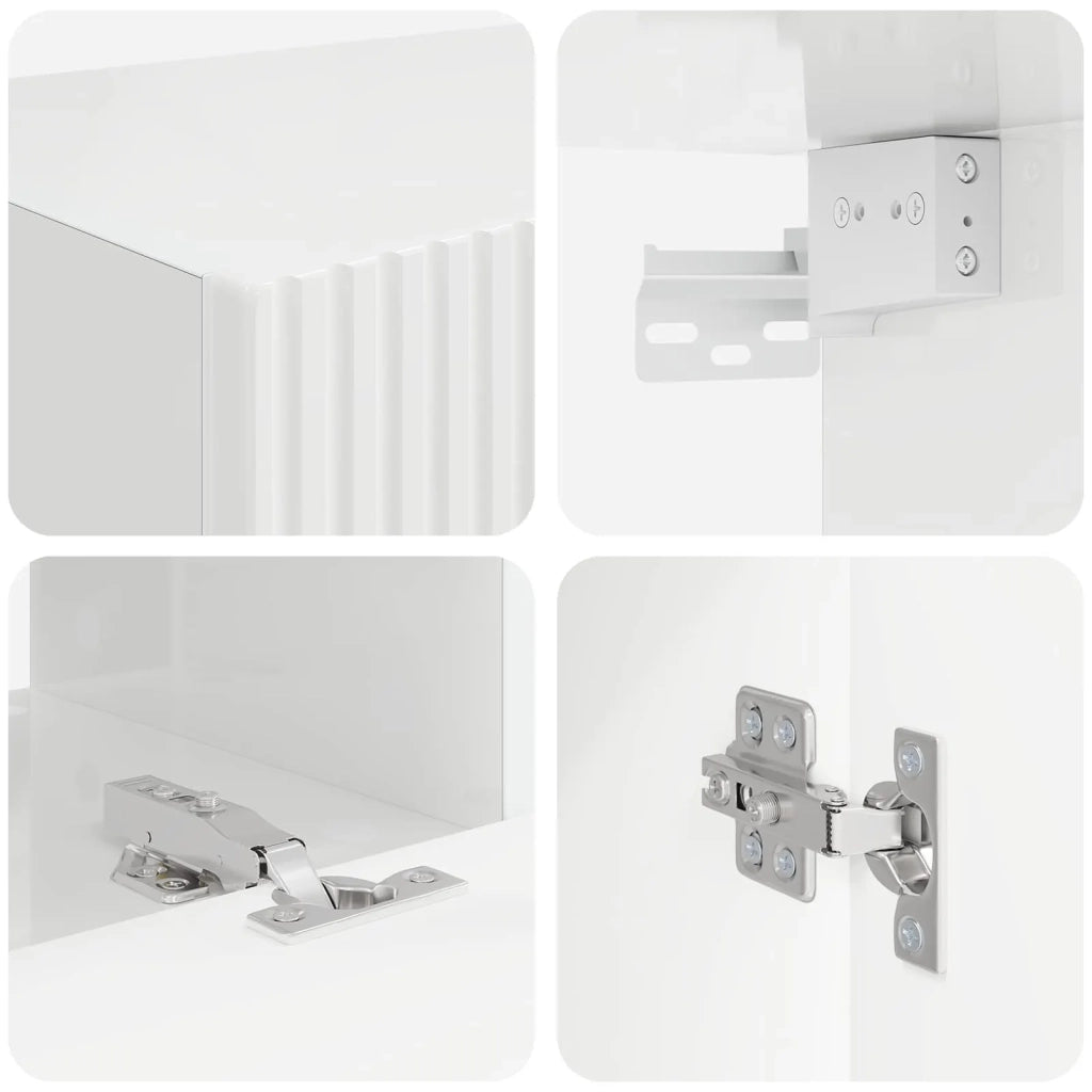 Set mobile TV 5 pz | Armadietto TV | Mobile Porta TV Bianco Lucido Legno multistrato
