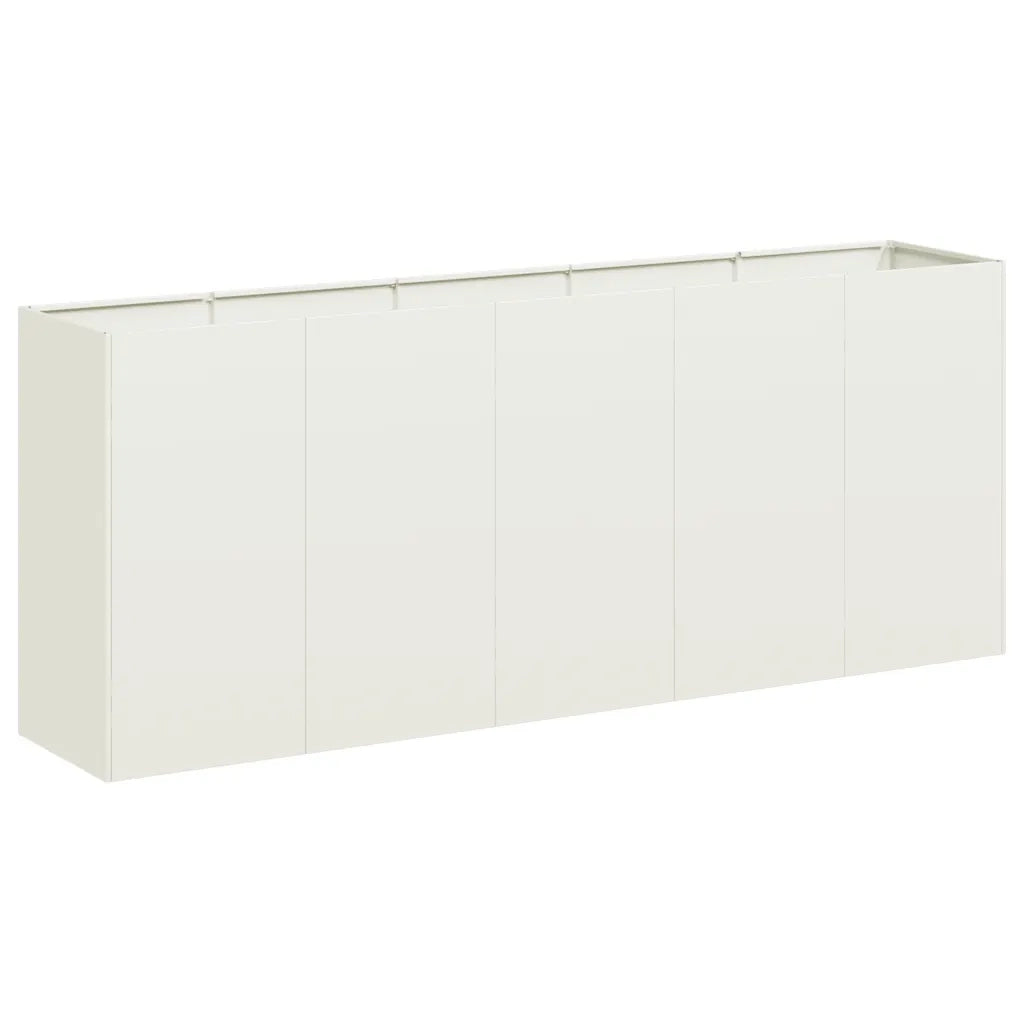 Fioriera Bianca 200x40x80 cm in Acciaio Laminato a Freddo 860725