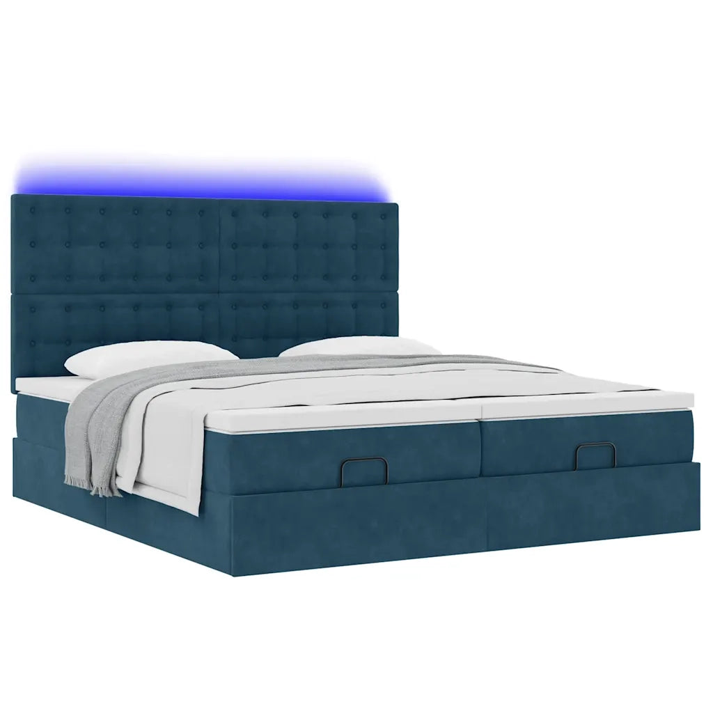 Struttura Letto Pouf con Materassi 160x200 cm Velluto 3314655