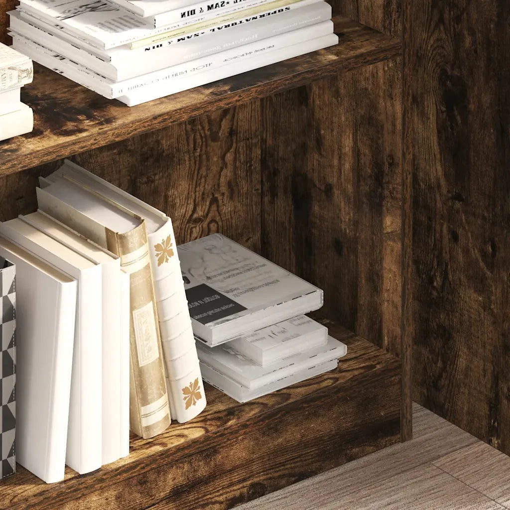 Libreria Rovere Fumo 80x24x109 cm in Legno Multistrato 857839