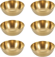 6 set di ciotole per snack in acciaio inossidabile dorato - ciotole per mini-dips - ciotole rotonde per salse - ciotole mini per lavastoviglie