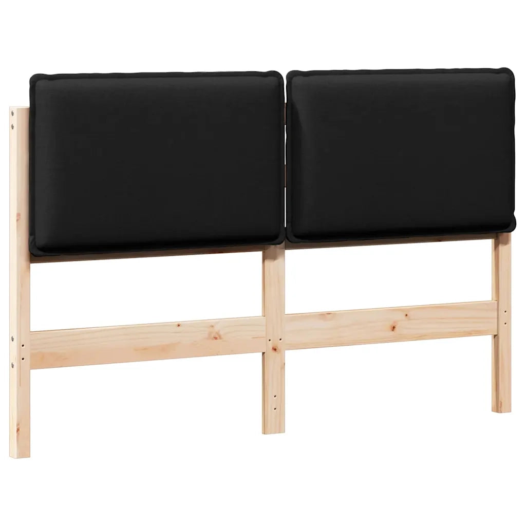 Testiera | Testata imbottita Naturale e Nero 150 cm Pino massello