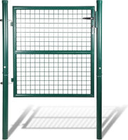 Porta di giardino Porta in acciaio inox con finitura a specchio 125 × 100 cm con serratura, maniglia e chiave, robusta e duratura per giardino